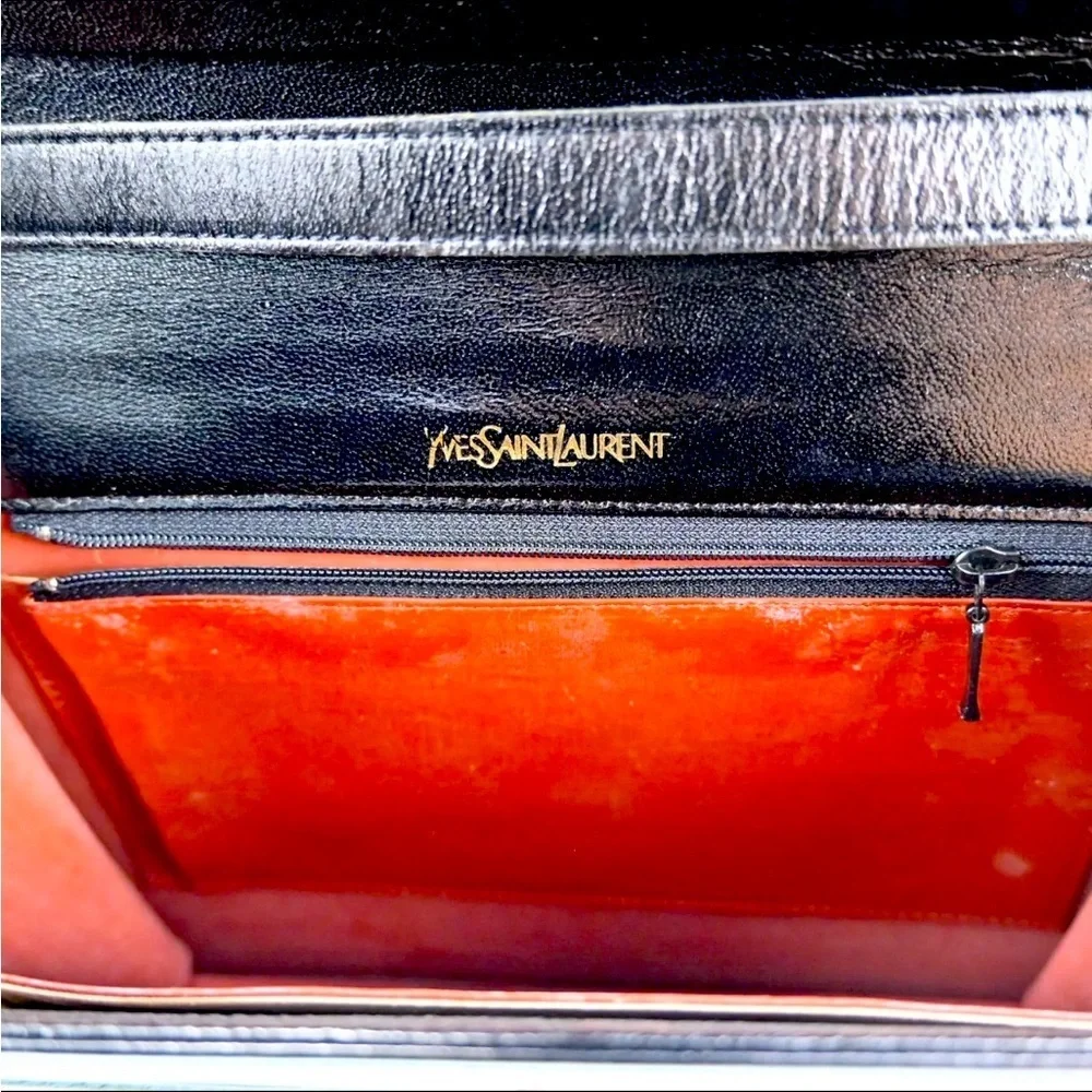 YVES SAINT LAURENT Vintage Shoulder Bag Leather Black w/cover bag P2407J602​​​ - Picture 12 of 16